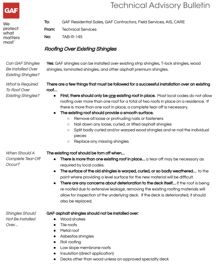 Roofing Over Existing Shingles: Best Practices and Guidelines - Stay Up ...