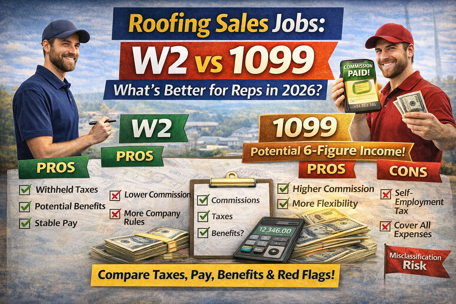 Roofing Sales Jobs W2 vs 1099