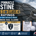 Atlas Pinnacle Pristine Class 3 vs Class 4 impact resistant shingle ratings for Illinois hail damage insurance claims