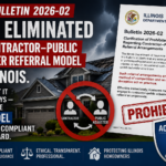 Illinois Department of Insurance Bulletin 2026-02 third-party public adjuster lead generators - Allied Emergency Services licensed roofing contractor AOC analysis