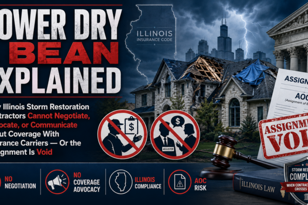 Power Dry of Chicago v. Bean 2022 IL App 2d 210043 Illinois Appellate Court Second District case analysis - Allied Emergency Services licensed roofing contractor AOC compliance review