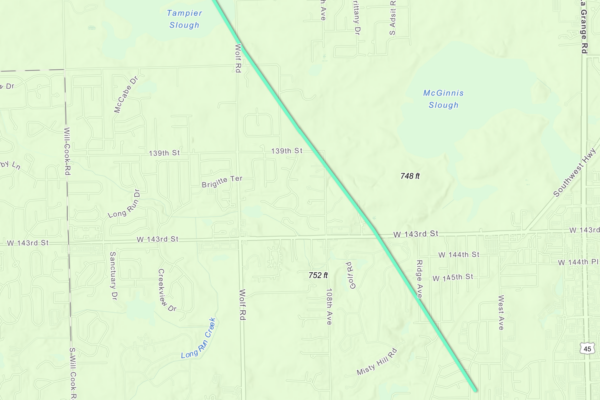 NWS Chicago map and table showing the Orland Park EF0 tornado track and seven tornadoes confirmed on July 27, 2026.
