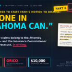 The Commissioner's letter and the September 28 hearing - from Oklahoma's response to State Farm's motion to dismiss in State ex rel. Drummond v. State Farm, CJ-2026-1066: the January 29, 2026 letter from Insurance Commissioner Glen Mulready asking the Attorney General to investigate and prosecute; the one-day refile after the Supreme Court's 2026 OK 51 order; the ORICO argument that only the AG and district attorneys may sue (22 O.S. 1404(C)); hearing set September 28, 2026, 9:00 a.m., Judge Jeff Virgin, Norman - allegations State Farm disputes, not yet ruled on